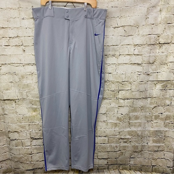 NWT Nike Vapor Select Baseball Pants Softball Gray Blue Striped Moisture… - Picture 1 of 4
